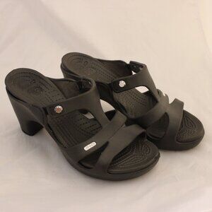 Crocs Cyprus V Heels Sandals Women’s Size 10 Brown